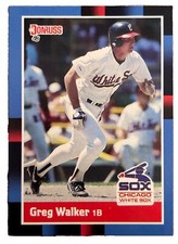 Excellent: Vintage 1988 Donruss Greg Walker Chicago White Sox Trading Card