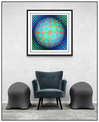 Victor Vasarely Vega Cor Original Color Screenprint Signed Framed