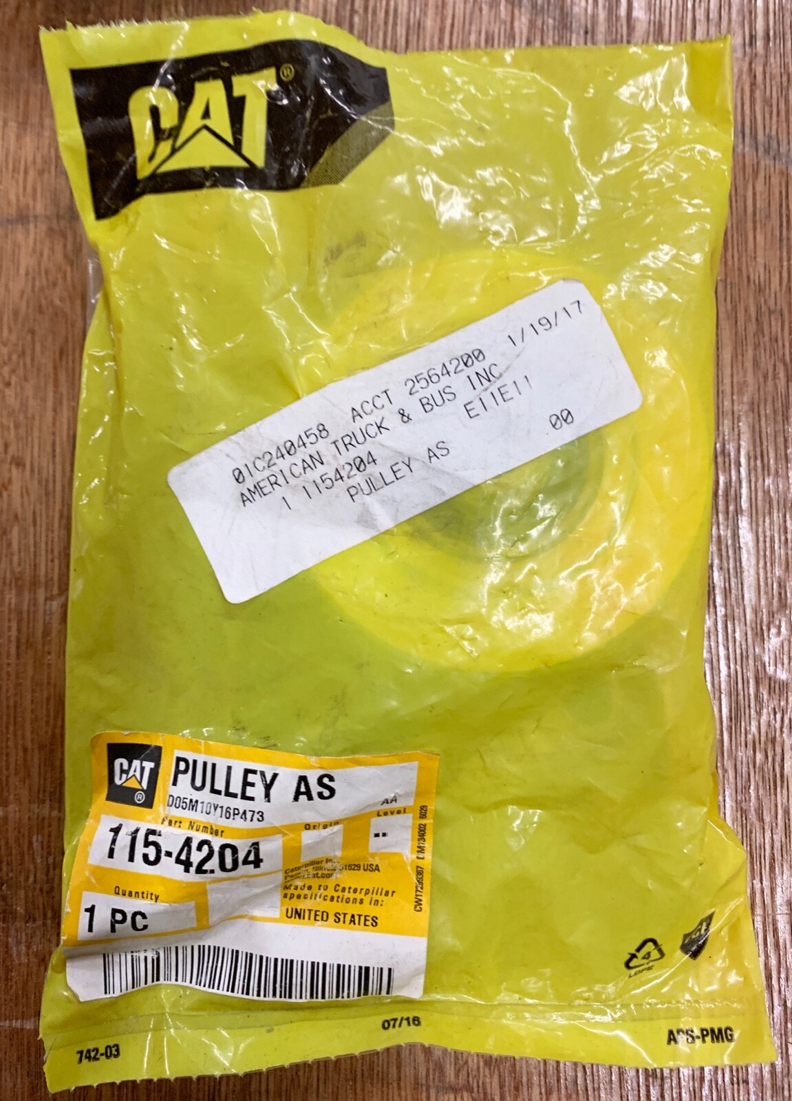 Genuine Caterpillar OEM 115-4204 Idler Pulley Assembly – Fits Skidders ...
