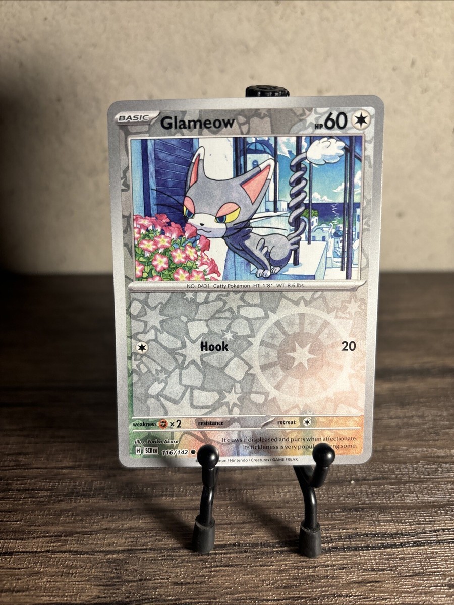 Glameow 116/142 Sv07: Stellar Crown Reverse Holo-Pokmon TCG-Fast Shipping-NM!! Glameow 116/142 Sv07: Stellar Crown Reverse Holo-Pokmon TCG-Fast Shipping-NM!!