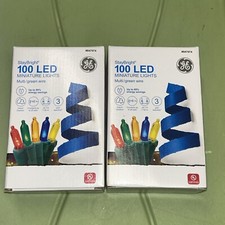 Lot Of 2 GE StayBright 100-Count 24.7-ft Multicolor LED Plug-In Christmas Lights