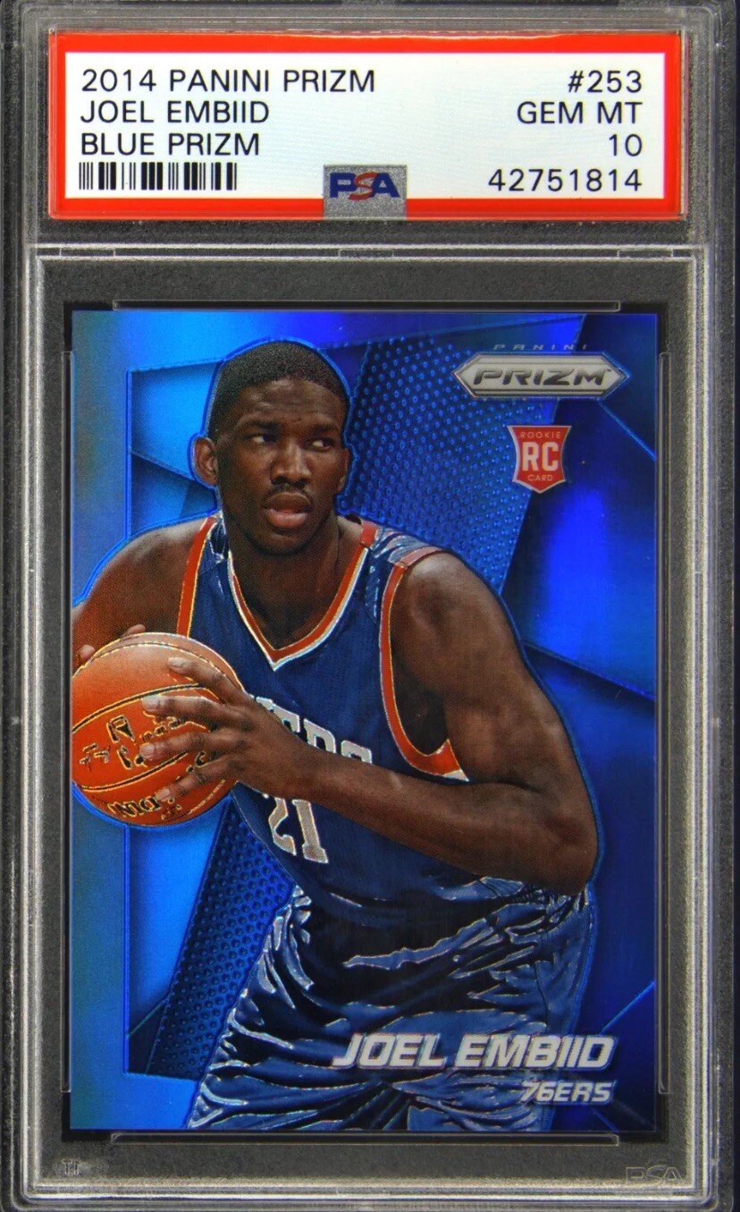 2014-15 Panini Blue Prizm #253 Joel Embiid RC  79/99 PSA 10 GEM MINT POP 13!!!