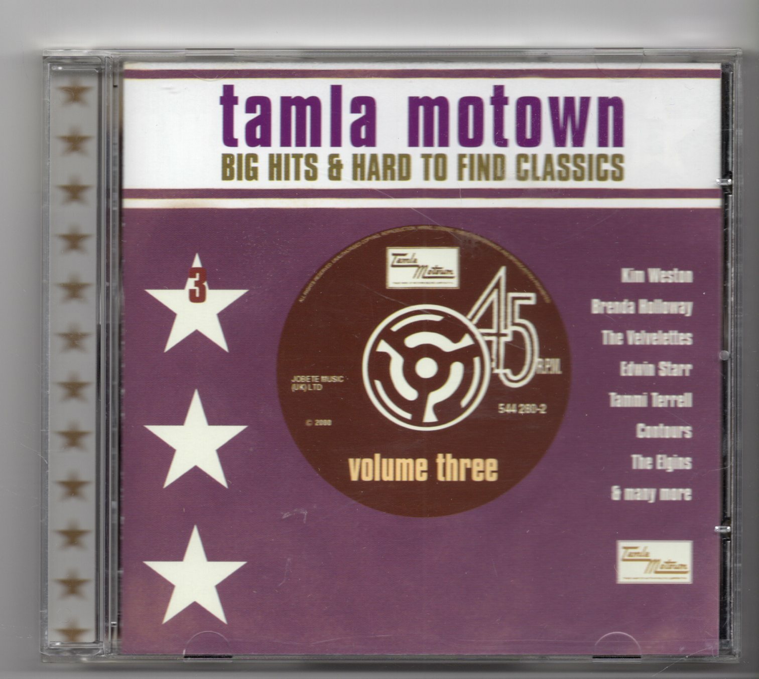 (JG375) Tamla Motown Vol 3, Big Hits & Hard To Find Classics, 23 tracks- 2000 CD