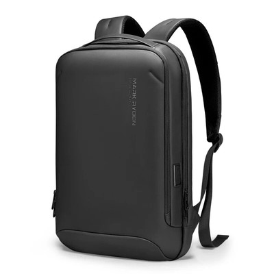 Minimalist Backpack Business Hard Shell Front Thin Laptop Backpack Black Gray
