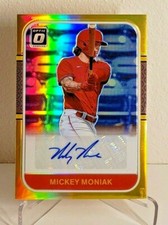 2021 Donruss Optic Baseball Mickey Moniak GOLD AUTO /10 RETRO 1987 RS87-MM