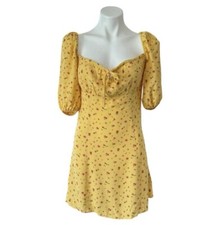Reformation Sette Yellow Floral Mini Dress SZ 4