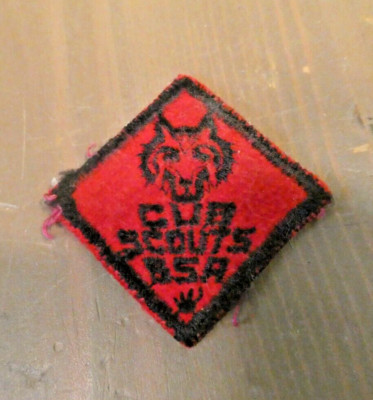 WOLF Cub Boy Scout Official Vintage Rank Collectible Patch Gauze Back 1950-60's
