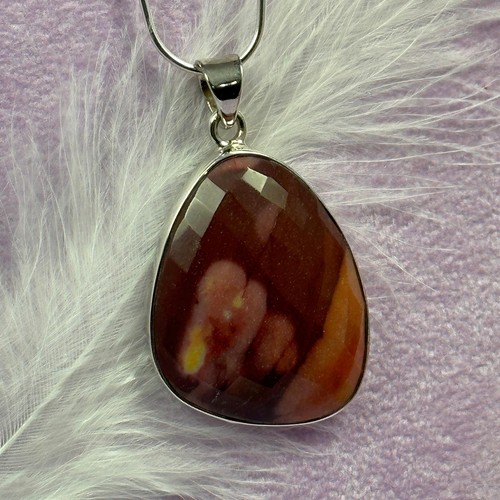 925 Silver faceted Mookaite Jasper crystal pendant 8.8g SN53052 - Picture 2 of 4