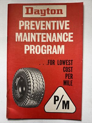 1960 s Dayton Tires Preventive Maintenance Program Pamphlet Vtg Advertising