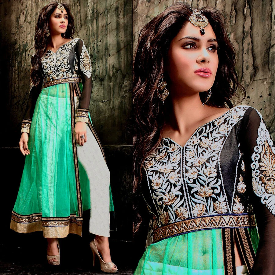 Net Embroidered Anarkali in WhiteDefault Title | Dress materials, Anarkali  dress, Abaya fashion