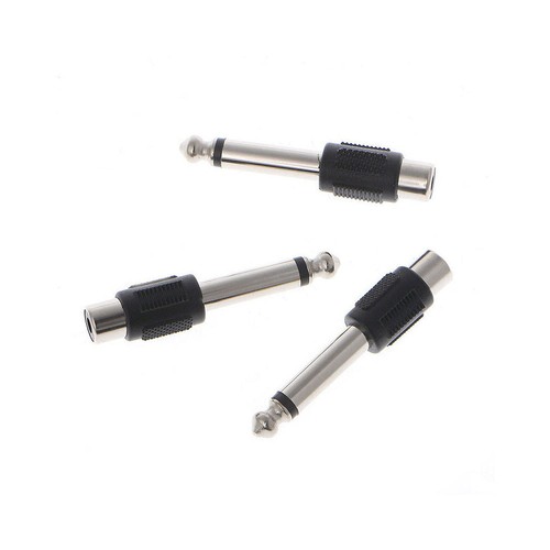 10pcs Connettore Adattatore Audio RCA Femmina Jack a 6,35mm 1/4" Maschio Mono Spina - Foto 7 di 12
