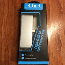 4 in 1 USB C HUB with USB C to HDMI 4K Adapter, USB 3.0