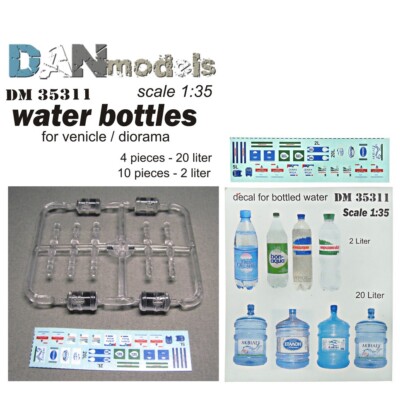 Water Bottles for Vehicle/Diorama 14 pcs + Decal DAN Models 35311 Scale 1:35