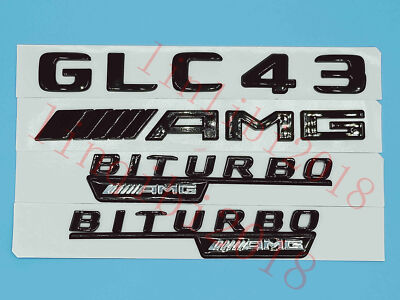 Gloss Black Flat '' GLC43 AMG BITURBO'' Trunk Embl Badge Sticker For Mercedes Benz