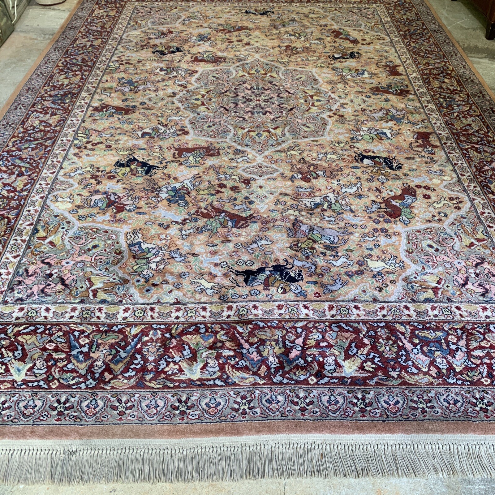 KARASTAN 8’ 8” x 12’ 723 Persian Hunting Rug WOOL AREA RUG Made In USA eBay