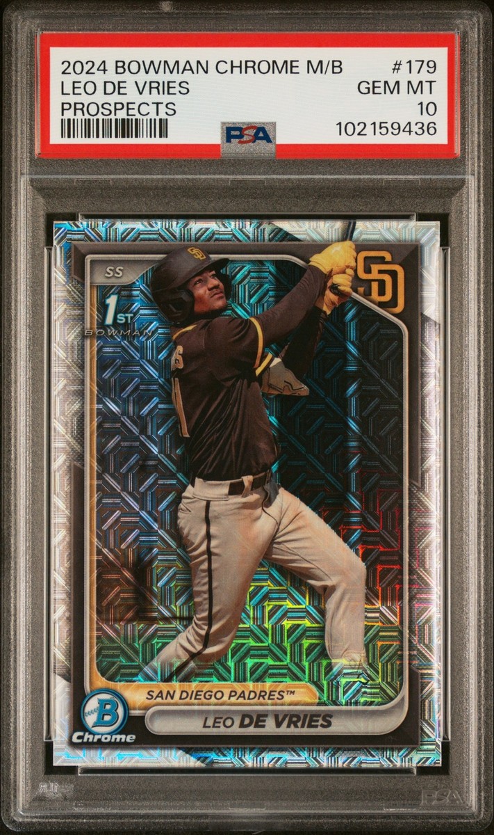 PSA 10 LEO DE VRIES 1st 2024 Bowman Chrome Mega Box PADRES Rookie
