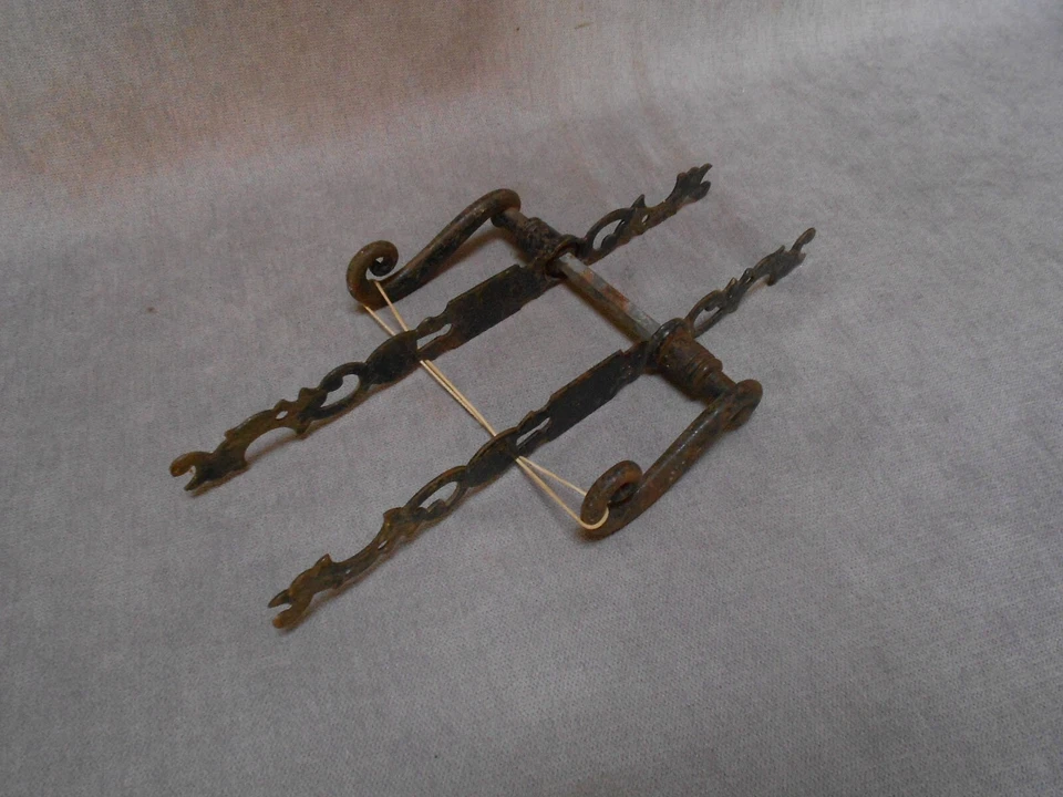Vintage Paire de Poignées et Plaques de Porte en fer forgé - Photo 1/4