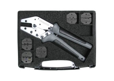 TOOLOVA 4060140 Crimpwerkzeugset, 5 austauschbare Einsätze im Transportkoffer