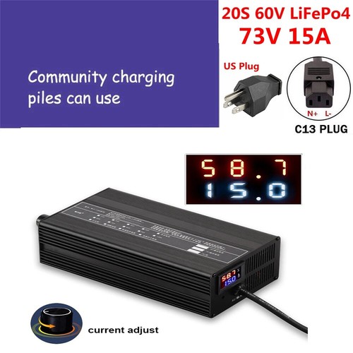 48V/60V/72V Li-ion Lifepo4 Battery Charger 3A-15A Current Adjustable Replacement - Picture 18 of 19