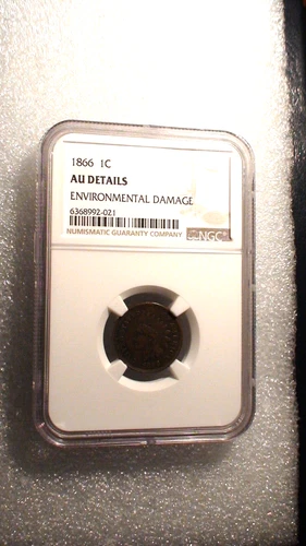 1866 INDIAN CENT NGC ABOUT UNCIRCULATED BETTER DATE 1C Penny Coin PRICED TO SELL