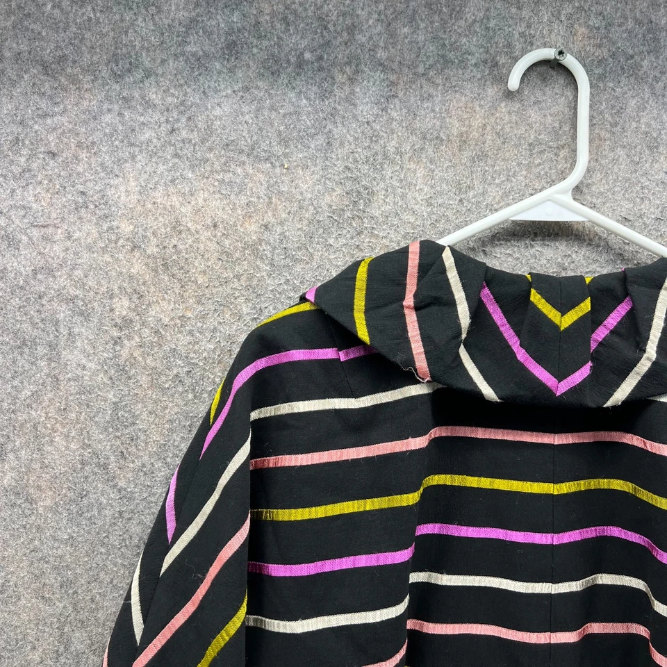 Chaqueta Trina Turk Mujer 10 Negro Rosa Rayas Cinturón Peplum Manga 3/4 Blazer Foto 3 de 4