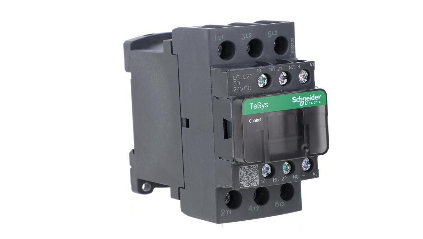 Power Contactor 25A 3P 24V DC 1NO 1R LC1D25BD /T2UK