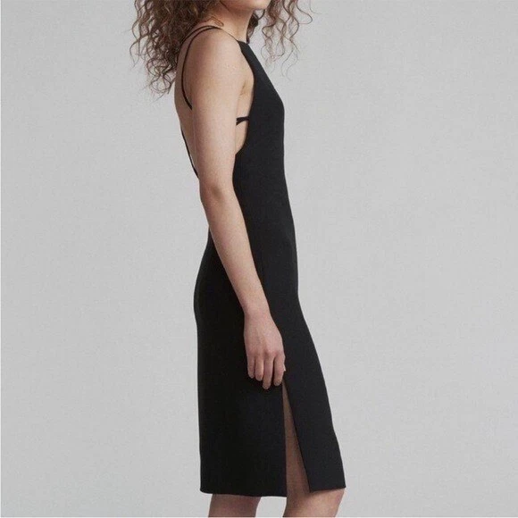 Vestido midi RAG & BONE Denton con tirantes espalda baja en negro talla XXS Foto 4 de 4
