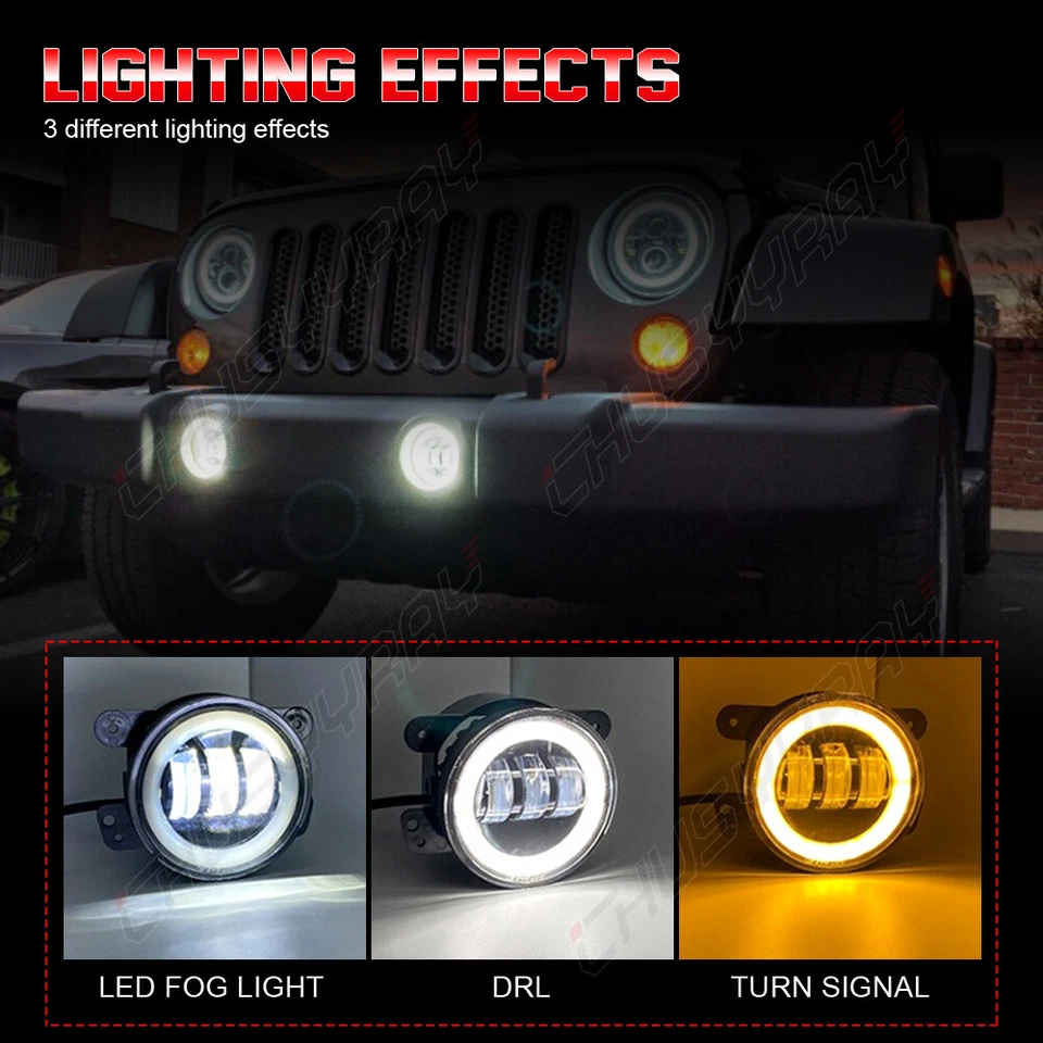 Par de luces antiniebla LED para parachoques aptas para Jeep Commander 2006 2007 2008 2009 2010# Foto 4 de 4