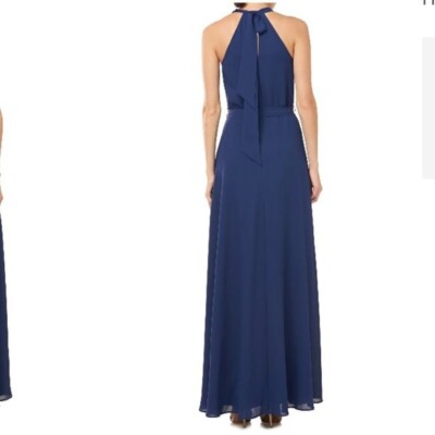 Halston Heritage Dress Draped Halter Neck Crepe Gown NWOT 0 | eBay