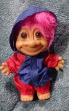 RUSS Troll Doll 5" in 1990s Style Jogging Exercise GYM Hooded Suit Pink Hair