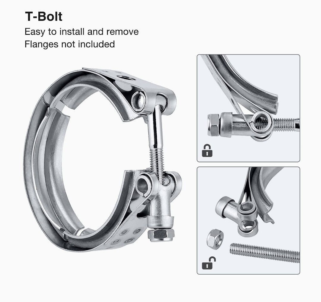 3inch V-Band Clamp &304 Stainless Steel flange kit Vband for Exhaust Downpipe X2