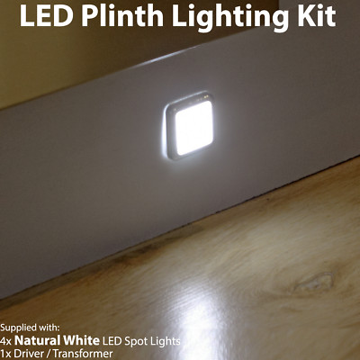 Quadratische LED Sockelleuchte Set 4 NATURWEISS Strahler Küche Bad Panel