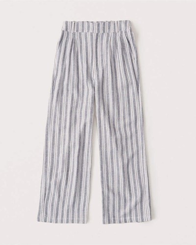 ABERCROMBIE Linen Wide Leg Flare Pants 