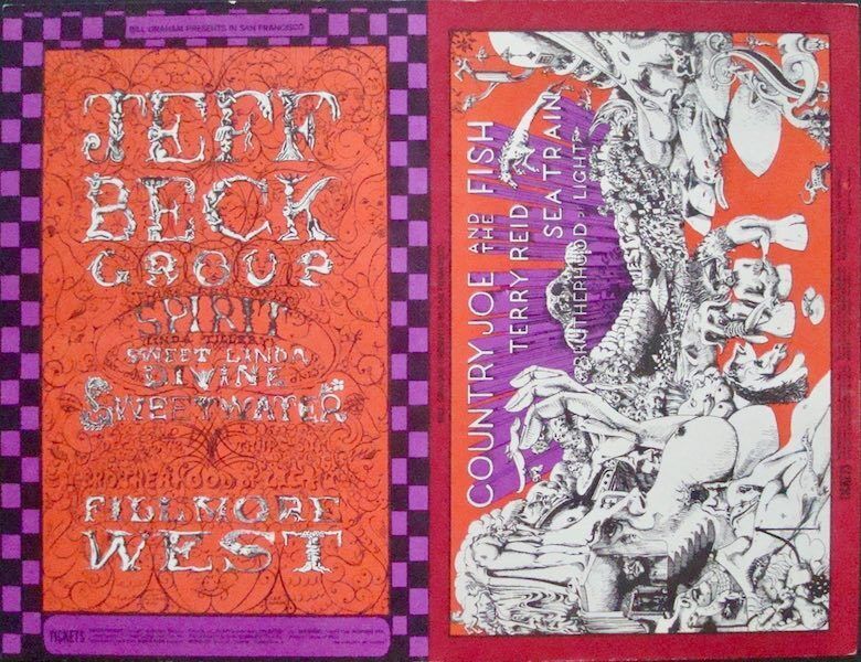 BG 148-149 PC FILLMORE Double postcard mailer 1968 JEFF BECK BG 148-149 PC FILLMORE Double postcard mailer 1968 JEFF BECK