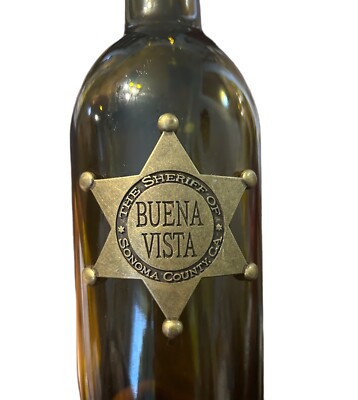 Buena Vista The Sheriff of Sonoma County CA Empty Wine Bottle 750 ml Badge