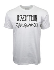 LED ZEPPELINS ZOSO LOGO T SHIRT WHITE TEE