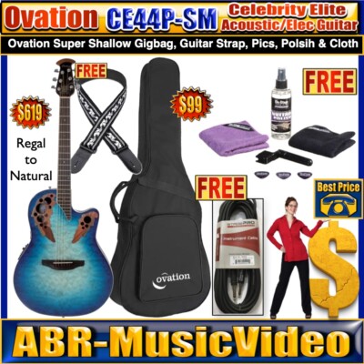 Ovation Celebrity Elite CE44-5 Mid-Depth E-Acoustic Guitar Package