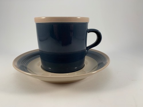 Vintage Mikasa - Discovery - Blue Thunder - P3005 - Flat Cup/Mug & Saucer Set - Picture 3 of 11