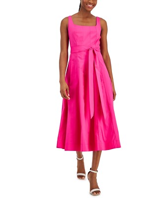 /LX010/ Anne Klein Seamed Fit & Flare Midi Dress Pink Sz 2 $129 | eBay