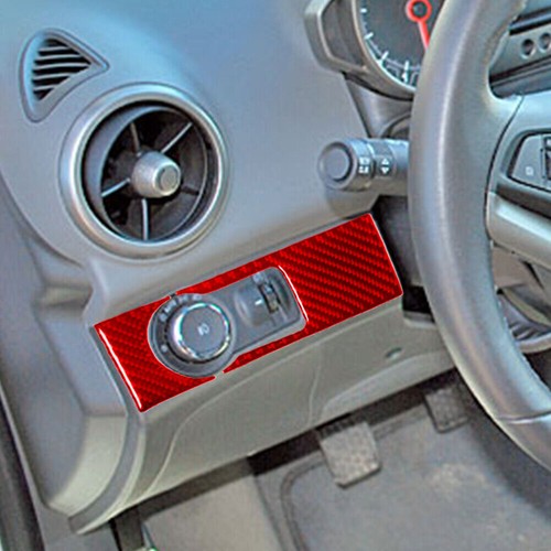 Red Carbon Fiber Interior Headlight Switch Panel Cover For Chevrolet Sonic 12-16 - Picture 4 of 9