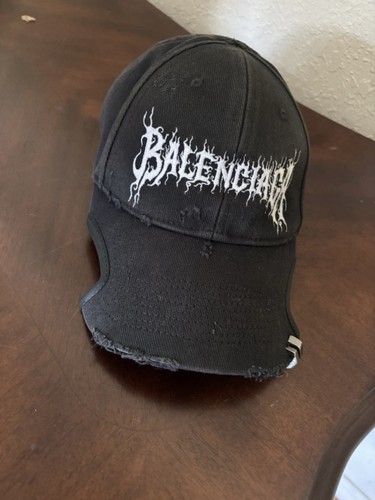 Balenciaga DIY metal outline cap Black Baseball Cap Adjustable Men's One Size