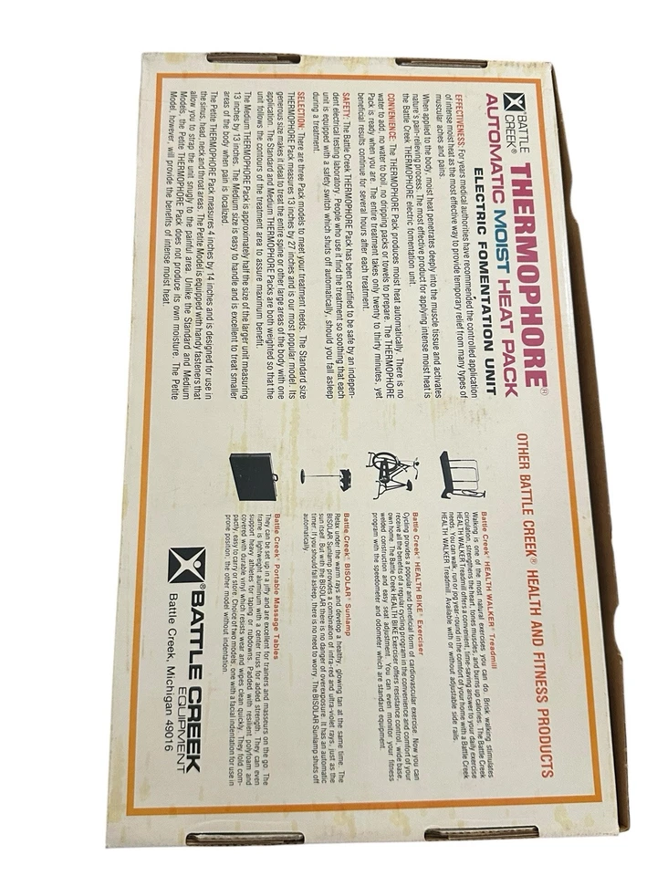 Vintage 1980s Battle Creek ThermoPhore Automatic Moist Heat Pack 13" X 13 - Image 3 of 4