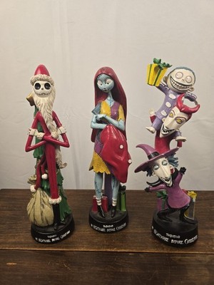 3 Nightmare Before Christmas Figurines Santa Jack,Sally,& Lock, Stock,Barrel 12''