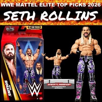 WWE MATTEL ELITE TOP PICKS 2026 SETH ROLLINS WRESTLING FIGUR BASIC STEEL CAGE MA
