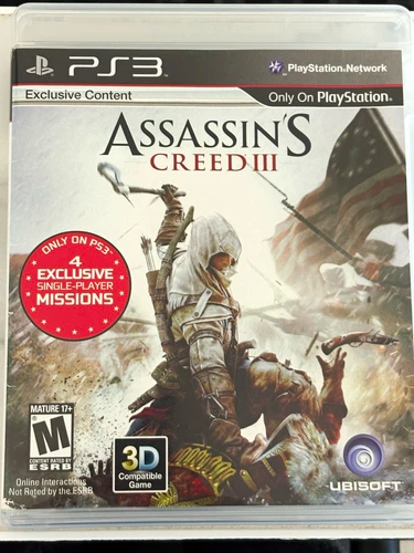 Assassin's Creed III PS3 Ubisoft Complete Case Manual Multiplayer Online 2012 M