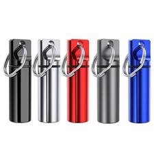 5 Pack Portable Pill Box Keychain Aluminum Alloy Mini Pill Organizer Case