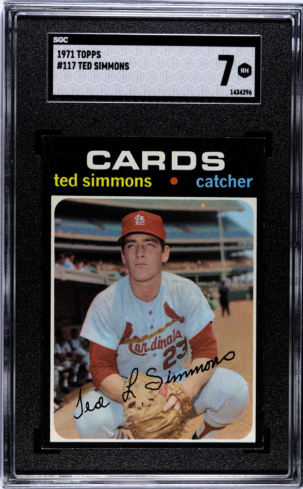 1971 Topps #117 Ted Simmons RC/Rookie Cardinals HOF SGC 7 NM