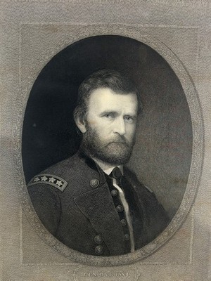 Antique 1868 ''General U.S. Grant'' Engraving, W.E. Marshall