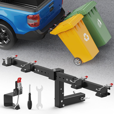 #ad Adjustable Dual Trash Can Hauler Hitch for Cars SUVs and Trucks $116.99