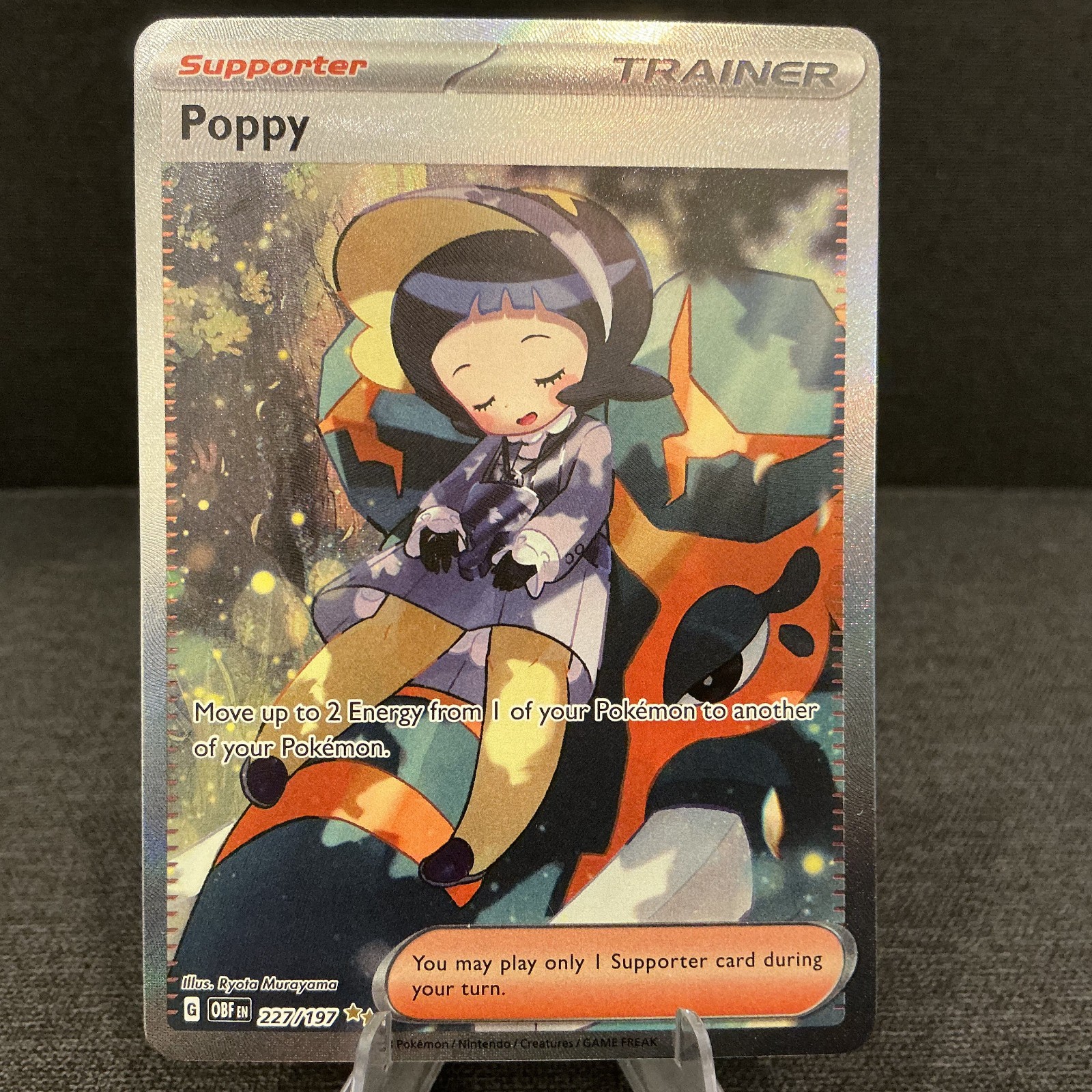 Poppy 227/197 Sv03: Obsidian Flames Special Illustration Rare Pokemon TCG Card